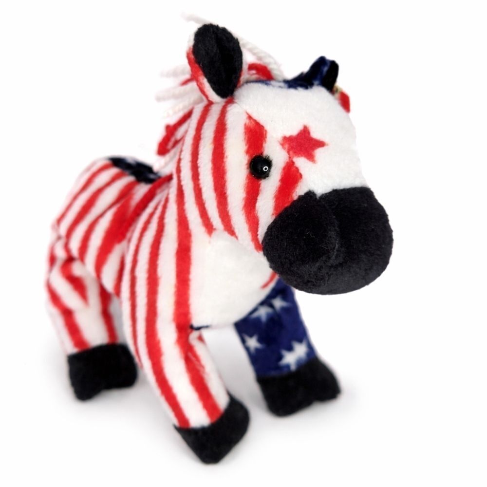 Ty Beanie Babies 2000 Lefty Plush Donkey Patriotic